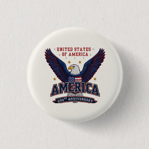 Weißes Amerika 250-Jahr-Feier Semiquincentennial Button
