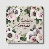 Weißes Anemon auf perfekt blass Gästebuch (Vorderseite)