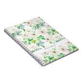 Weißes Anemon Blume auf Creme Notizblock (Rechte Seite)