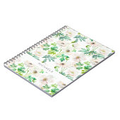 Weißes Anemon Blume auf Creme Notizblock (Linke Seite)