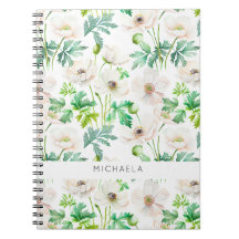 Weißes Anemon Blume auf Creme