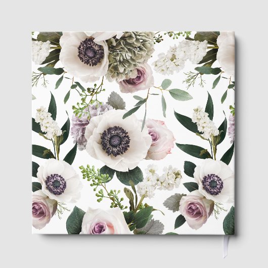 Weißes Anemon Gästebuch (Rückseite)