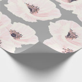 Weißes Anemone Blumenpapier Geschenkpapier (Ecke)