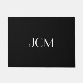 Weißes Anfangsmonogramm auf schwarz Fußmatte