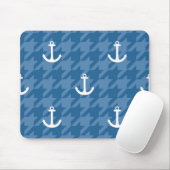 Weißes Anker-Muster Mousepad (Mit Mouse)