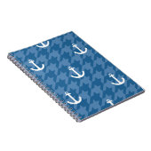 Weißes Anker-Muster Notizblock (Rechte Seite)