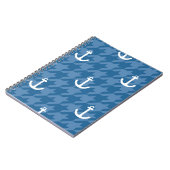 Weißes Anker-Muster Notizblock (Linke Seite)