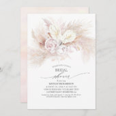 Weißes Anthurium und Pampas-Gras-Brautparty Einladung (Vorne/Hinten)