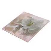 Weißes Apfelblütenfoto Fliese (Seite)