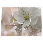 Weißes Apfelblütenfoto Große Geschenktüte (Rückseite)