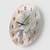 Weißes Apfelblütenfoto Große Wanduhr (Winkel)