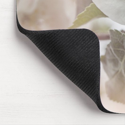 Weißes Apfelblütenfoto Mousepad (Ecke)