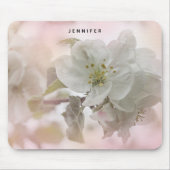 Weißes Apfelblütenfoto Mousepad (Vorne)