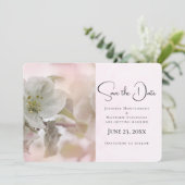 Weißes Apfelblütenfoto Save The Date (Stehend Vorderseite)