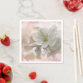 Weißes Apfelblütenfoto Serviette (Beispiel)