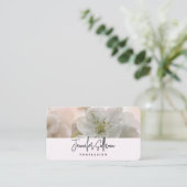 Weißes Apfelblütenfoto Visitenkarte (Stehend Vorderseite)