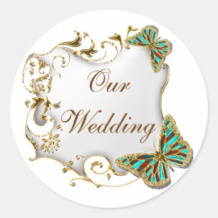 Weißes Aqua-Gold für Siegel Runder Aufkleber