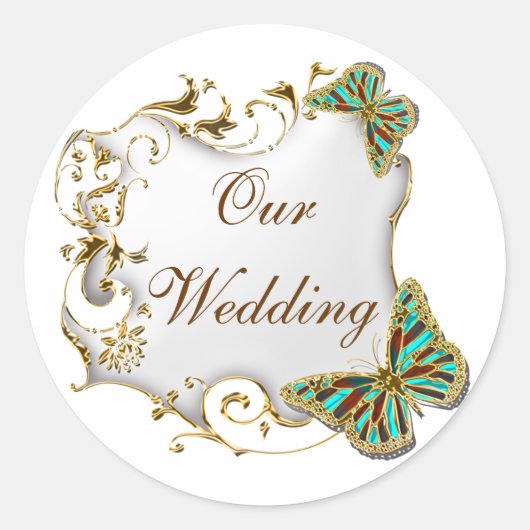 Weißes Aqua-Gold für Siegel Runder Aufkleber (Vorderseite)