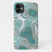 Weißes Aqua Türkis Grün Swirt Kunstmuster Case-Mate iPhone Hülle (Rückseite)