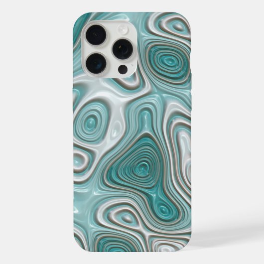 Weißes Aqua Türkis Grün Swirt Kunstmuster iPhone Hülle (Rückseite)