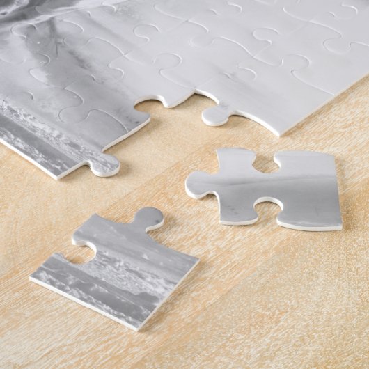 Weißes Arabianisches Pferd im Schnee Puzzle (Seite)