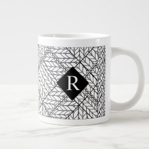WEIßES ARGYLE-STRICKMUSTER Große Tasse + Anfangsbu