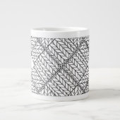 WEIßES ARGYLE-STRICKMUSTER großes Tasse + Initiale (Vorderseite)