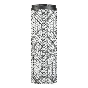 WEIßES ARGYLE STRICKMUSTER Thermotumbler Thermosbecher
