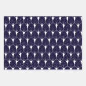 Weißes Art Deco-Muster auf Schwarz Geschenkpapier Set (Vorderseite 3)