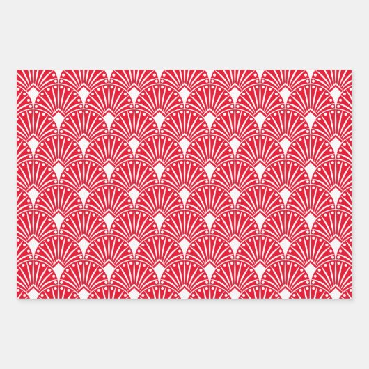 Weißes art-Deko-Muster - benutzerdefinierter Hinte Geschenkpapier Set (Vorderseite 3)