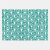 Weißes art-Deko-Muster - benutzerdefinierter Hinte Geschenkpapier Set (Vorderseite 2)