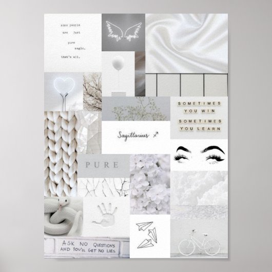 Weißes ästhetisches Sagittarium zodiac Zeichenpost Poster (Vorne)