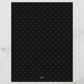 Weißes auf schwarzem Lorbeer-Monogramm-Polka-Punkt Briefbogen (Rückseite)