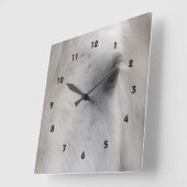 Weißes Auge eines Pferdes Quadratische Wanduhr (Winkel)