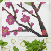 Weißes Auge, Pflaumen-Baum, Vogel Handtuch (Gefaltet)