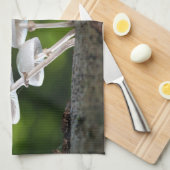 Weißes Austernpilz Geschirrtuch (Viertel Falte)