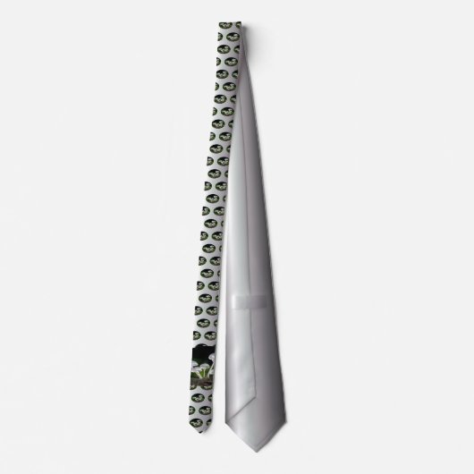 Weißes Austernpilz Krawatte (Rückseite)