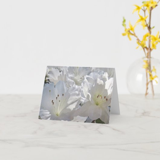Weißes Azaleen - Karte (Gelbe Blume)