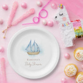 Weißes Baby-Duschpapier-Platte für Nautical Advent Pappteller (Party)