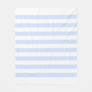 Weißes & Babyblaues Pastell-Linienmuster Fleecedecke