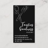 Weißes Backofen Utensil Schwarze Bäckerei Visitenkarte (Vorderseite)