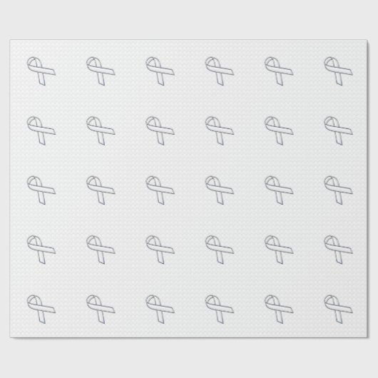 Weißes Band-Bewusstsein auf Schachbretter drucken Geschenkpapier (Flach)