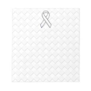 Weißes Band-Bewusstsein auf Schachbretter drucken Notizblock