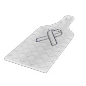 Weißes Band-Bewusstsein auf Schachbretter drucken Schneidebrett (Ecke)