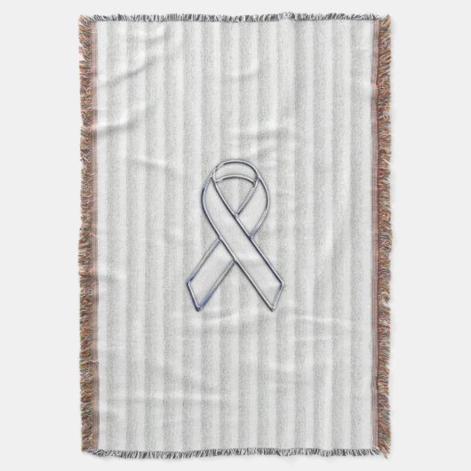 Weißes Band-Bewusstsein auf vertikalen Streifen Decke (Vorderseite Vertikal)