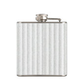 Weißes Band-Bewusstsein auf vertikalen Streifen Flachmann (Rückseite)