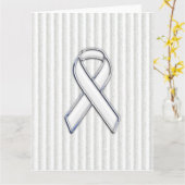 Weißes Band-Bewusstsein auf vertikalen Streifen Karte (Gelbe Blume)