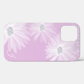 Weißes Band-Blume-Monogramm Case-Mate iPhone Hülle (Rückseite (Horizontal))