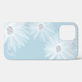 Weißes Band-Blume-Monogramm Case-Mate iPhone Hülle (Rückseite (Horizontal))