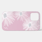Weißes Band-Blume-Monogramm Case-Mate iPhone Hülle (Rückseite (Horizontal))